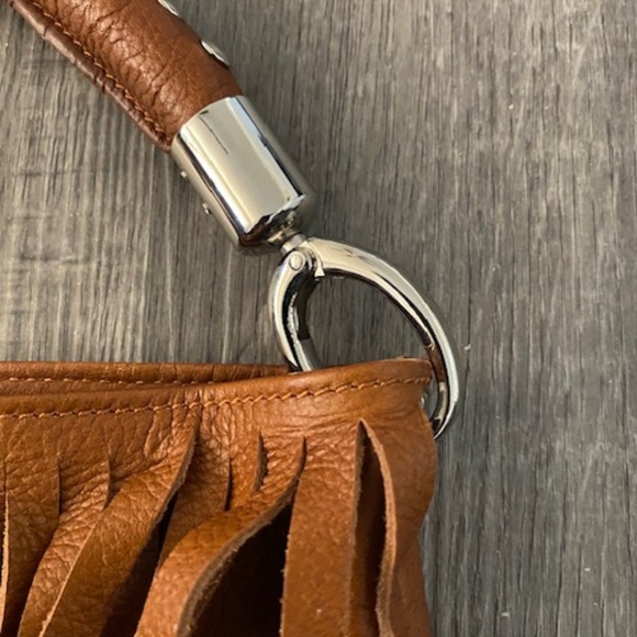 Garnet Hill Italian Leather Fringed Shoulder Bag - Picture 13 of 13